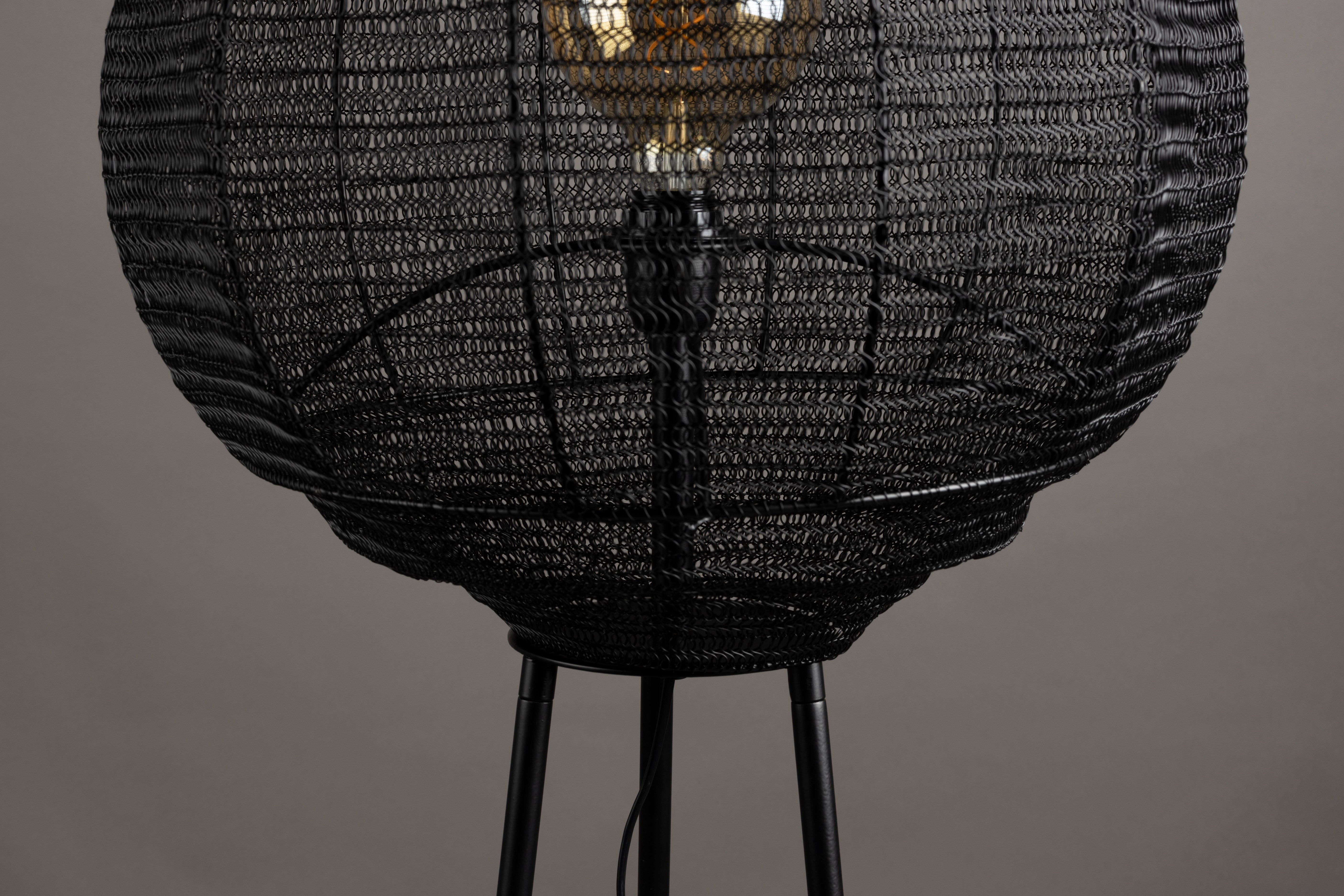Dutchbone Meezan Black Metal Weave Floor Lamp